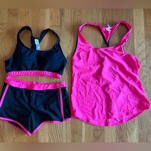 Younique 3 Piece Athletic Tankini Swimsuit Set - Women’s Size XS